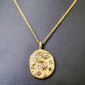 Evil Eye Celestial Skies Stainless Steel Necklace - Gold